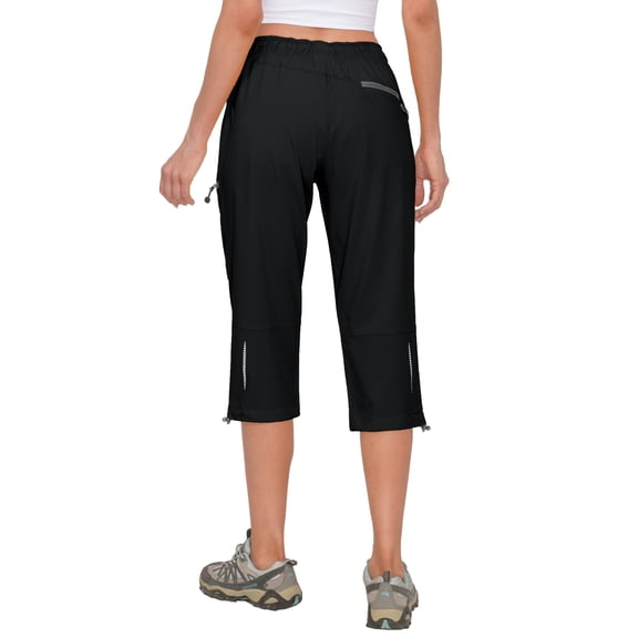 Little Donkey Andy Women's Quick Dry 3/4 Pants Capri Shorts Lightweight Hiking Travel Casual Black S