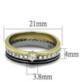 thumbnail image 2 of Womens Rings Two-Tone IP Gold (Ion Plating) Stainless Steel Ring with AAA Grade CZ in Clear TK3108, 2 of 4
