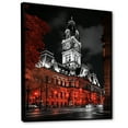 thumbnail image 2 of Designart "Montreal Beautiful Cityscape Red and Grey on Black" Cityscapes Floater Framed Wall Art Print, 2 of 7