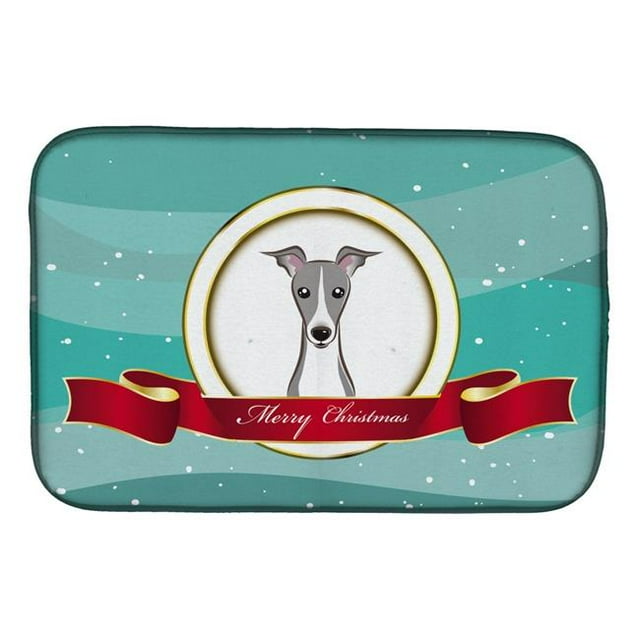 Carolines Treasures BB1546DDM Italian Greyhound Merry Christmas Dish Drying Mat