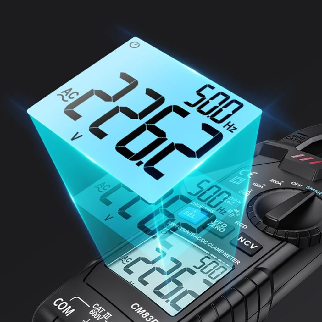 CEORPER Multifunctional Clamp Meter for w/ Backlit & Flashlight Digital Multimeter Voltmeter 200A AC/for DC Current 600V AC/for