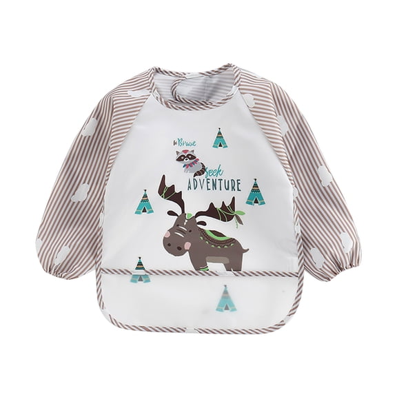 Toddler Long Sleeve Baby Bibs Waterproof Sleeved Bib Soft Cartoon for Girls Boys Big And Tall Bib Baby Eating Bib Baby Boy Bibs Feeding Baby Apron Baby Drooling Bibs for Girls Long Sleeve Bib Farm