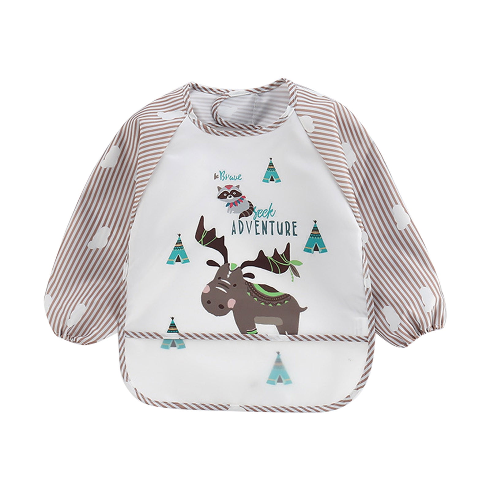 Zanarzt Baby Burp Cloths Girls Long Sleeve Bibs Baby Smock Waterproof Sleeved Bib Smock for Baby Toddler B