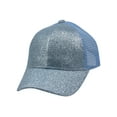 thumbnail image 1 of Gravity Threads Kids Ponytail Messy Bun Trucker Hat, Light Blue, 1 of 2