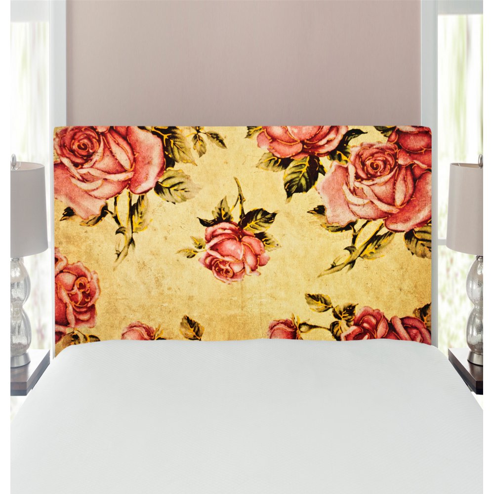 Rose Headboard, Old Fashioned Victorian Style Pattern Dramatic Color