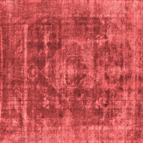 Ahgly Company Indoor Square Oriental Red Industrial Area Rugs, 4' Square