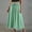 Green, variant on Women's Gingham Midi Skirt Elastic Drawstring Waist A-Line Flowy Skirt Casual Plaid Print Swing Skirt for Spring Summer Red L