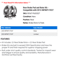 thumbnail image 2 of Rear Brake Pad and Rotor Kit - Compatible with 2013 INFINITI FX37, 2 of 2
