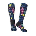 thumbnail image 4 of Easygdp Sea Inhabitans and Herb Soccer Socks Sport Knee High Socks Calf Compression Athletic Socks for Men and Women, 4 of 9
