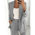 thumbnail image 3 of Women's Casual Long Sleeve Blazer - Solid Color Open Front Jacket for Office Work (S-5XL), 3 of 7
