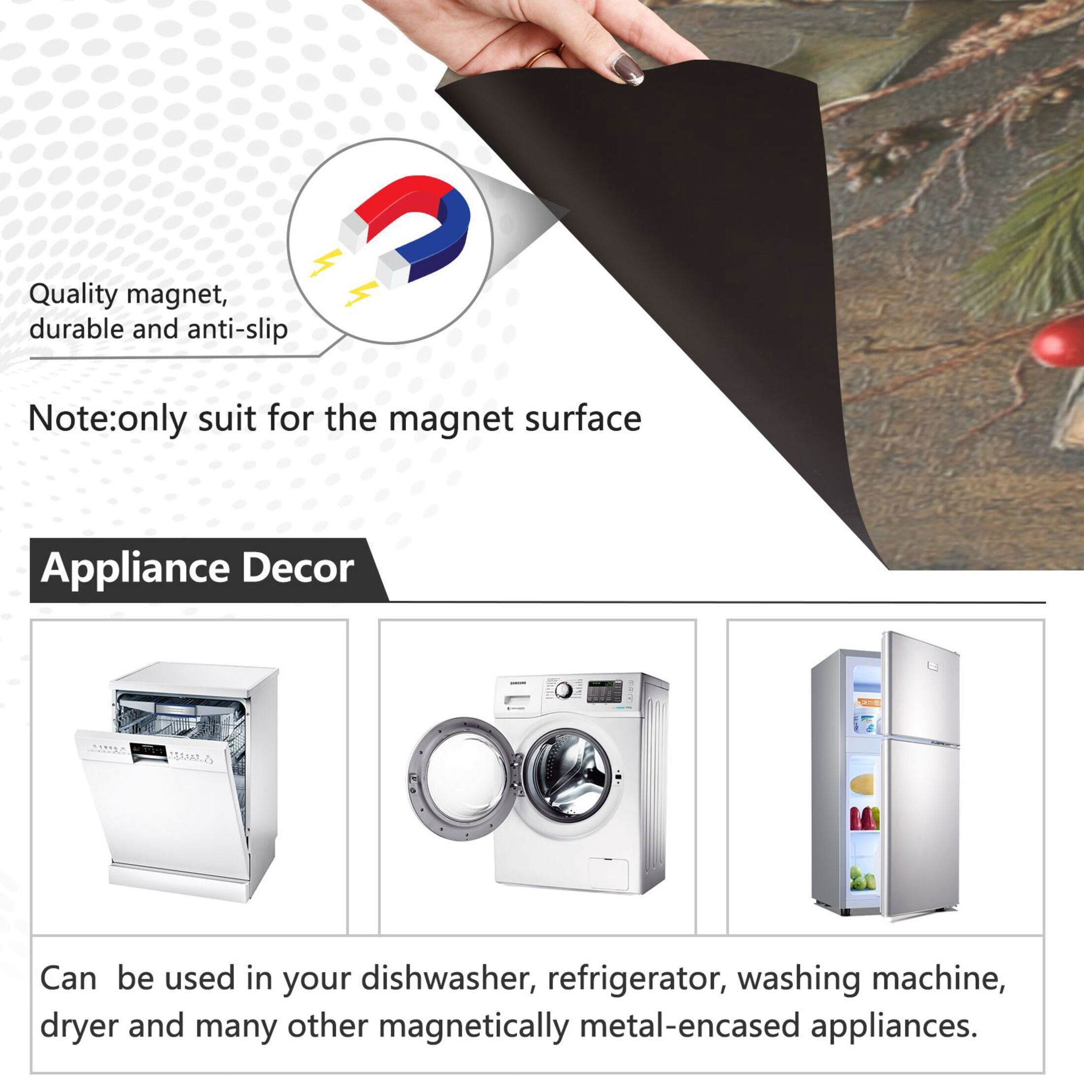 Dishwasher Magnetic Sticker 23x26 Inch Refrigerator Magnetic Sticker Washing Machine Magnetic Sticker Kitchen Panel Magnetic Sticker Home Decor Cute Cross Pattern