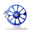 thumbnail image 2 of Metal Right Hand Flying Ice Fishing Reel Rock Fishing Hand Rod Front Wheel with One Click Release Switch,1 x Right Hand Flying Ice Fishing Reel,Blue & Silver, 2 of 6