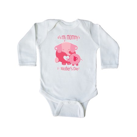 

Inktastic It s my Mommy s 1st Mother s Day Gift Baby Boy or Baby Girl Long Sleeve Bodysuit