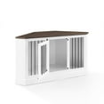 thumbnail image 5 of Pemberly Row Traditional Wood Corner Credenza Dog Crate in White/Dark Brown, 5 of 12