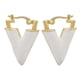 thumbnail image 4 of Pendientes de esmalte con forma de triángulo sólido y moderno, color dorado y plateado, geométricos, SHED010-9, 4 of 5