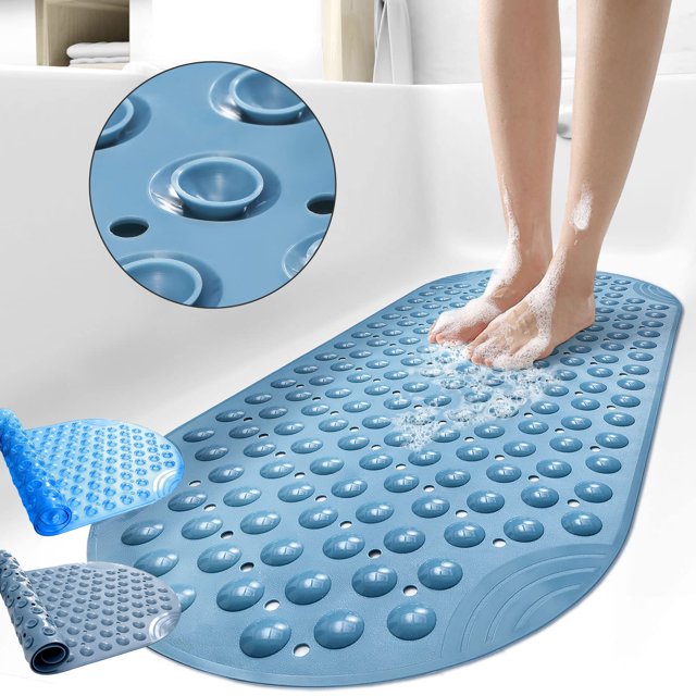 Tripumer Non Slip Bath Tub Shower Mat 16 x35 inch Shower Floor Mats for
