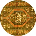 thumbnail image 1 of Ahgly Company Machine Washable Indoor Round Persian Yellow Traditional Area Rugs, 7' Round, 1 of 4