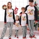 thumbnail image 2 of Pijamas familiares navideños a juego, conjuntos de pijamas a cuadros blancos y negros, Navidad en julio, 2 of 4