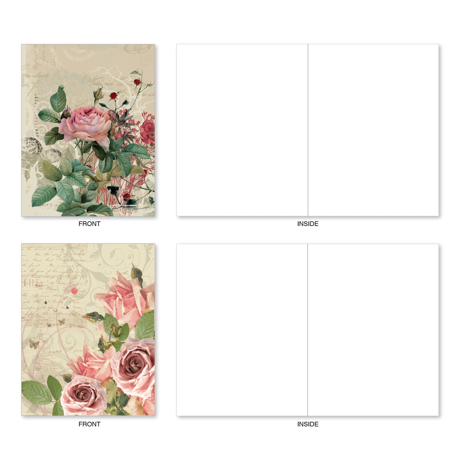 floral note cards and envelopes