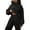 Black, variant on comerut Women Winter Fall Tracksuit Suit Hoodie Pants Set Solid Color Loose Soft Casual Warm Elastic Waist Pockets Thick Jogging Top Trousers Set