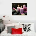 thumbnail image 4 of ONETECH Spa Wall Decor Bathroom Purple Candles Massage Stones and Pink Daisy Salts Picture Print on Canvas Bathroom Nature Still Life Painting Relax Calm Zen Art  20x16in, 4 of 4