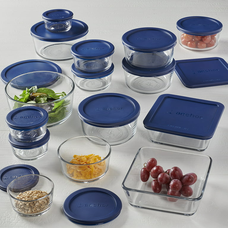 Simply Store 6-Piece Round Glass Storage Set with Red Lids