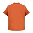 thumbnail image 5 of Womens Tops Dressy T Shirts Fashion Simple V Neck Solid Button Short Sleeve Tees,Orange,3XL, 5 of 6