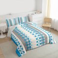 thumbnail image 4 of Manfei Cyan Square Buffalo Bedding Comforter Set, Vintage Checkered Abstract Twin Comforter Sets, Rectangle Plaid Reversible Bedding Set, Luxury Bedroom Decor, 2 Pieces, 4 of 9