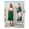 thumbnail image 5 of SLADYGLD Women Lace Up Waist Irregular Ruffle Hem Wrap Midi Skirt, 5 of 5