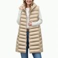 thumbnail image 4 of Towmus Long Puffer Vest for Women Winter Lightweight Hooded Zip Up Sleeveless Down Jackets Quilted Warm Cotton Padded Waistcoat Outerwear with Pockets, 4 of 5
