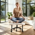 thumbnail image 4 of edx Ergonomic Cross Legged Swivel Chair with Back Support, Adjustable Height Meditation Chair, 360° Rotating Footrest, Rolling Office Floor Chair, White, 4 of 9