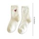 thumbnail image 3 of Calcetines blancos abullonados para San Valentín | Calcetines de forro polar grueso y acogedores para mujeres y niñas | Pack de 2 calcetines cálidos de invierno, 3 of 6