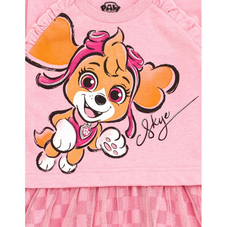 Paw Patrol Skye Toddler Girls French Terry Dress Pink 4T - Walmart.com