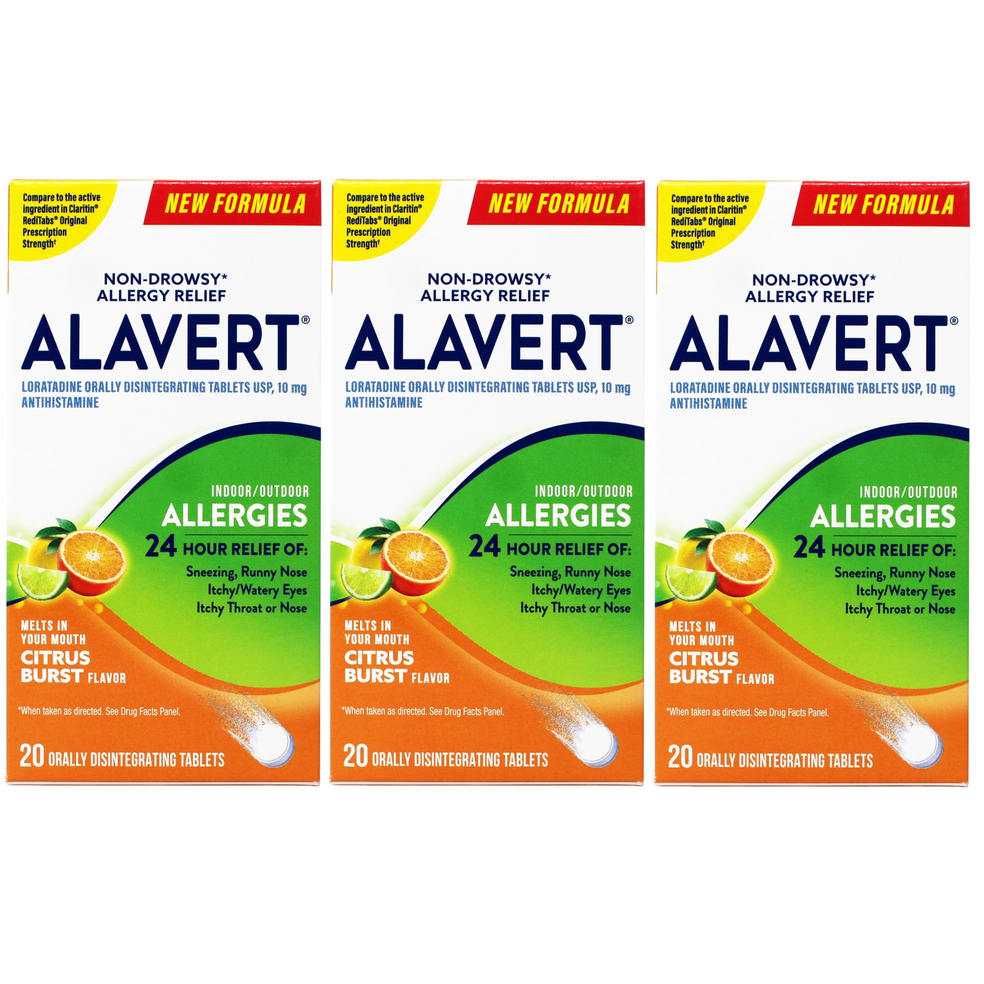 ALAVERT Allergy Relief, Orally Disintegrating Non-Drowsy Antihistamine Tablets, 20 Count, 3 Pack