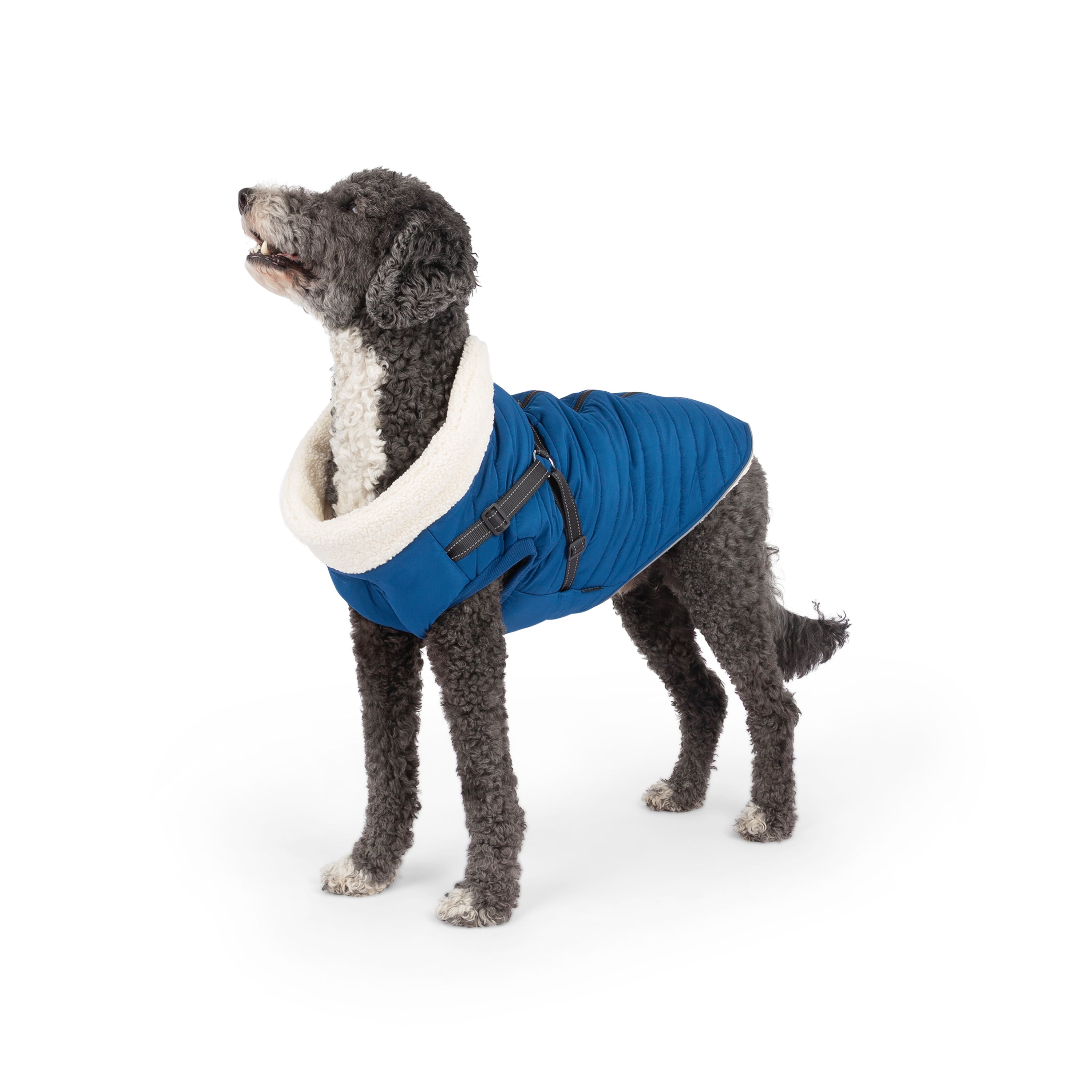 One Paw, Veste Matelassée Légère pour Chien avec Harnais, Bleu Marine Gilet matelassé léger avec harnais