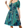 thumbnail image 3 of Vestido de manga corta verde rosas vestido de hadas vestidos de verano para damas Vestido para niñas verano para mujer, 3 of 7