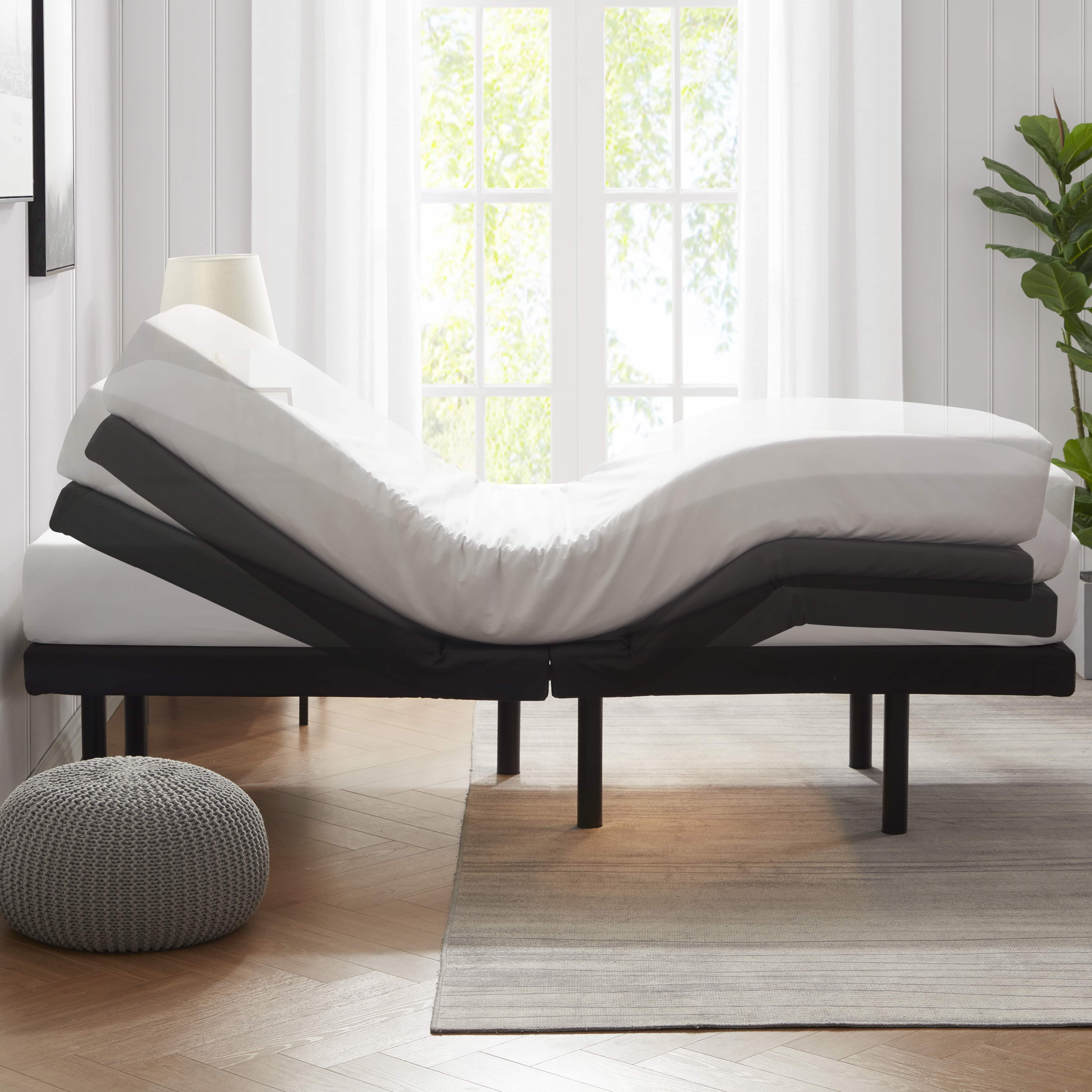 Lammaloe Electric Twin XL Adjustable Bed Frame with Massage Feature and Wireless Remote, Zero Gravity Metal Adjustable Bed Base with 14" Storage, USB Ports, LED Lights