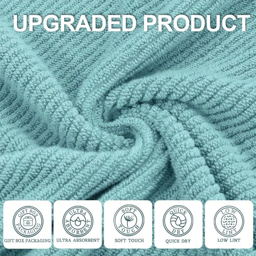Towels for Bathroom 100 Cotton Lightweight Thick Soft Quick Dry Towels Bath Towel Set of 6 Large 2 Bath 30x56 2 Hand 18x28 2 Washcloths 13x13 Luxury Shower Towel Set Aqua Teal