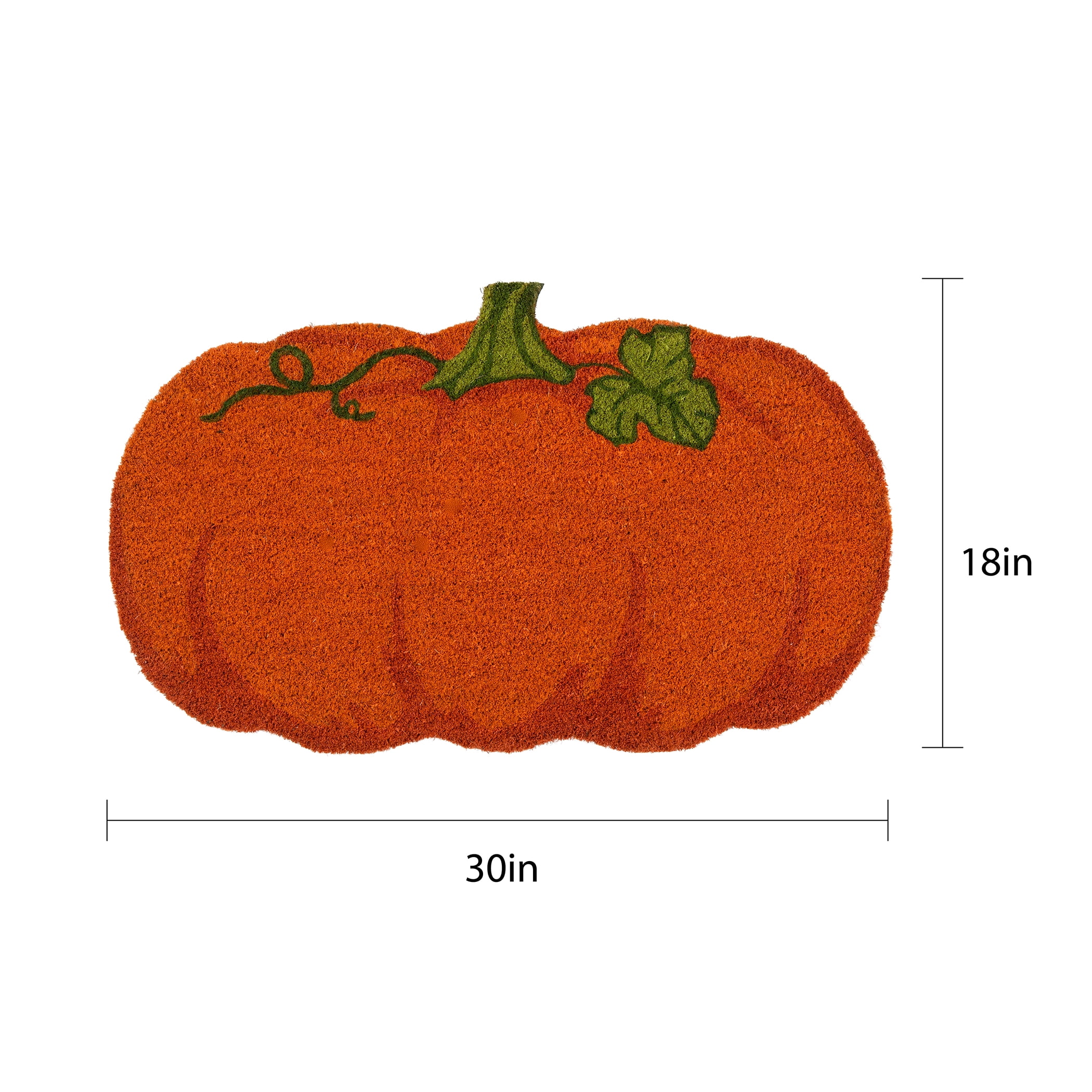 Way To Celebrate Pumpkin Shape Coir Outdoor Doormat, 18"x30"