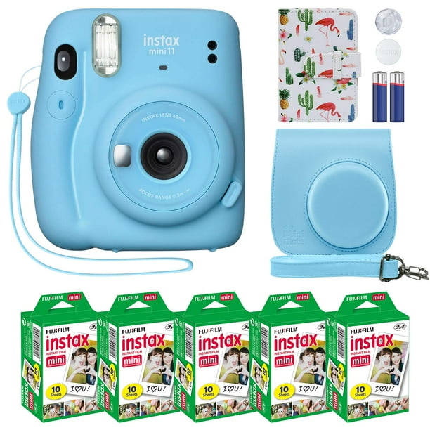 Cámara Fujifilm Instax Mini 11 azul cielo con estuche y paquete de películas