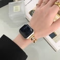 thumbnail image 5 of Bling Band Compatible for Apple Watch 42mm 44mm 45mm 49mm for Women, Cute Fashion Sparkle Bracelet Jewelry Metal Strap with Bands Removal Tool for iWatch Series 9 8 7 6 5 4 3 2 1 SE Ultra,Gold, 5 of 8