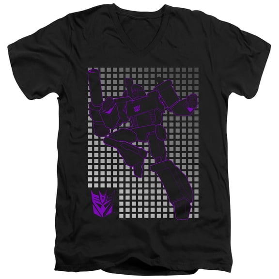 Transformers - Megatron Grid - Slim Fit V Neck Shirt - Medium