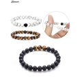 thumbnail image 5 of Spencer 1PC Tiger Eye Natural Stone Mala Beads Bracelet for Men Women Elastic Matte Agate Yoga Bracelet Bangle 8mm Gift for Mother's Day Valentine's Day "Yellow", 5 of 7