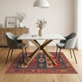 thumbnail image 3 of ODIKA 5'x7' Red Blue Rich and Deep Geometric Washable Area Rug Intricate Southwestern Tribal Pattern Design Non-Slip, Low Pile, Stain Resistant for Guest Room, Lounge, Apartment, 3 of 7