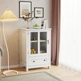 thumbnail image 2 of Buffet storage cabinet with double glass doors and unique bell handle 22.05"W, 2 of 5