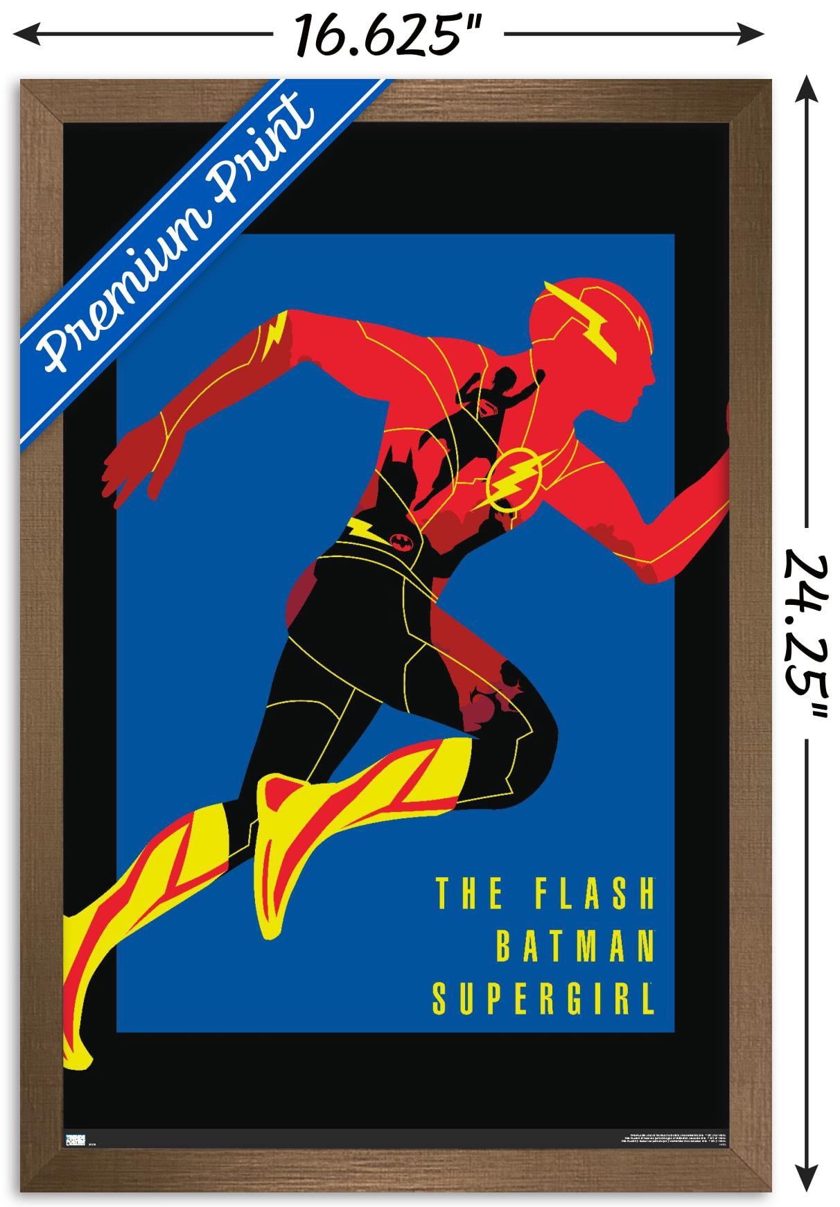 DC Comics Movie The Flash - Heroes Wall Poster, 14.725" x 22.375" Framed