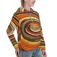thumbnail image 6 of Fotbe Colorful Swirl Pattern Womens Long Sleeve Hoodie, Pullover Hooded Sweatshirt, Kangaroo Pocket Hoodie with Eye-catching Drawstrings-X-Large, 6 of 7