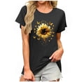 thumbnail image 2 of Busydd Womens T Shirts Fashion Print Short Sleeve Summer Tops Casual Round Neck Graphic Tees for Women Comfortable Versatile Going Out T-Shirts 2XL, 2 of 6