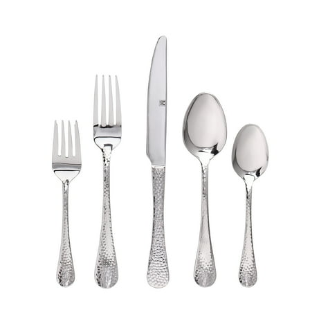 Safdie & Co. 20 Piece Hammered Stainless Steel Flatware Set in Polaris