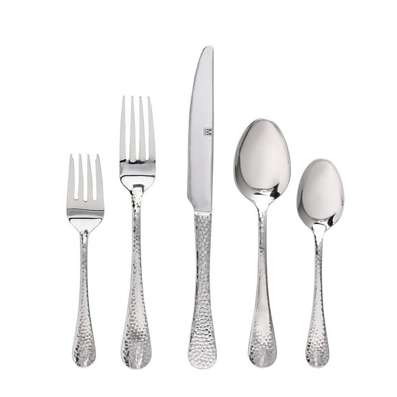 Safdie & Co. 20 Piece Hammered Stainless Steel Flatware Set in Polaris